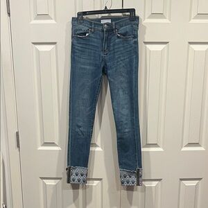 Loft brand Blue Women's Jeans with Patterned Cuffs